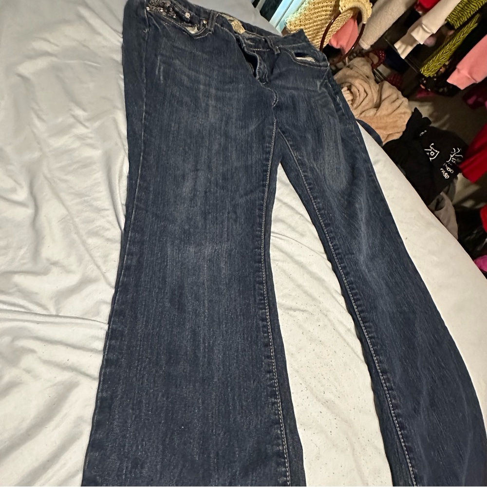 Earl Jeans Blue Flare Wide Leg Denim